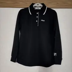FILA ブラック 長袖ポロシャツ