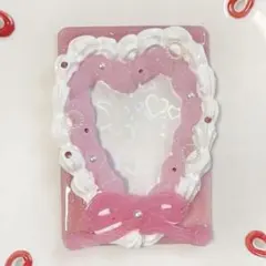 【25】トレカケース ホイップデコ B8 横入れ 硬質ケース ピンク ハート