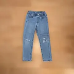 ライトブルー ダメージ加工 長ズボン 100cm