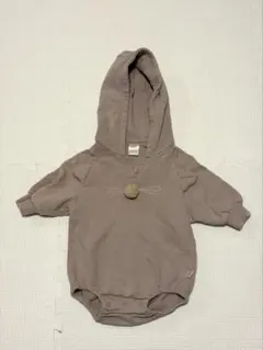 tete a teteフード付きロンパース 70cm ライトブラウン