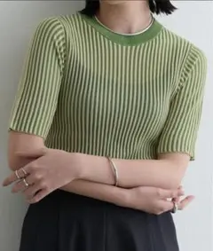 ストライプカラーニット　Aunt Marie's