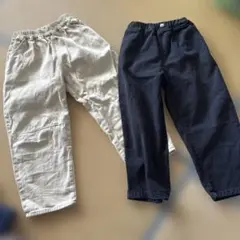 ベージュ、黒　カジュアル長ズボン 120センチ2本セット