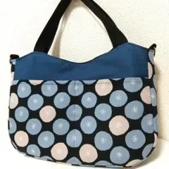 ハンドメイド☆ドット☆ポケ4つバッグ☆dカン☆トート☆北欧