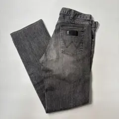 美品✨Wrangler デニム 黒 ブラック32インチ レザーパッチ