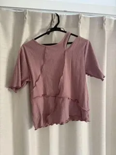 idem アシンメトリートップス 半袖 ピンク
