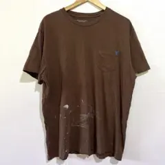 アメリカンイーグル クルーネック 半袖 ポケットTシャツ 3L 茶 綿 ビッグのサムネイル