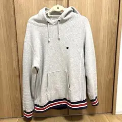 Champion リバースウィーブ　パーカー L リブ　ストライプ