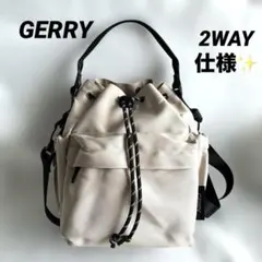 GERRY 2WAY 巾着 ショルダーバッグ ベージュ 美品 軽量のサムネイル