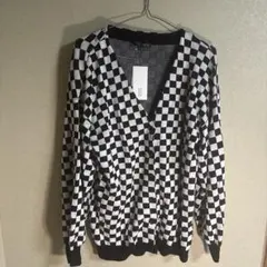 SUGAR 白黒チェック カーディガン 長袖