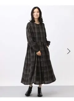 Natural by CLIP チェック ロングワンピース