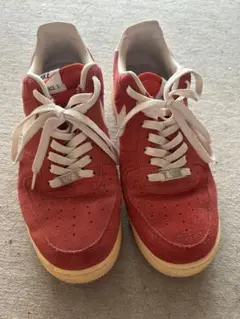 中古ナイキNIKEエアホースAIR FORCE 1 27.5cm赤スエード生地のサムネイル