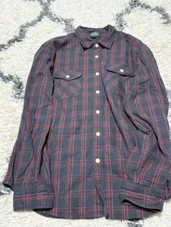 J.Crew Heavyweight Flannel L グレー/レッドチェック