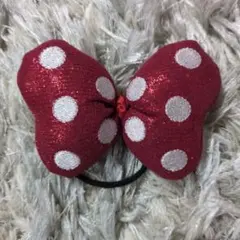 赤い水玉模様リボンヘアバンド