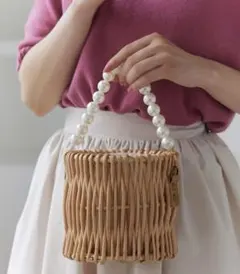 ラウンド型パール付きかごバッグ edit sheenのサムネイル