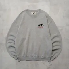 90s USA製 OARSMAN スウェット アニマル 動物 刺繍 シャチ L