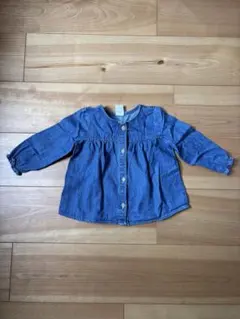 H&M デニムブルー 長袖シャツ 9M