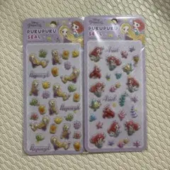 ディズニープリンセス アリエル ラプンツェル ぷくぷくシール