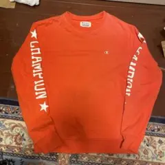Champion オレンジ クルーネック トレーナー