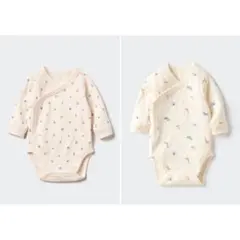 ユニクロ ベビー 長袖 ボディスーツ 2着セット｜70cm