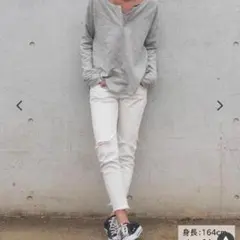 ungrid ホワイトフレイドヘムストスリ 25インチ