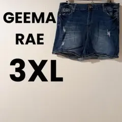 GEEMA RAEデニムショートパンツ ダークブルー 3XL