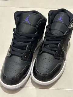 【美品】Nike Air Jordan 1 Mid ブラック×パープル