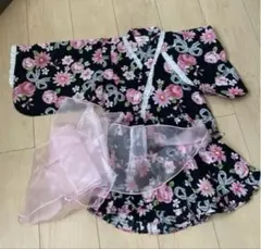 花柄 浴衣ドレス　100