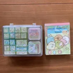 すみっコぐらし　スタンプ16柄　緑　ピンク　クロスメモ2柄　１００枚　すみっ湖