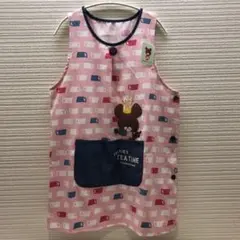 新品　エプロン　くまのがっこう　ジャッキー　ピンク　保育士