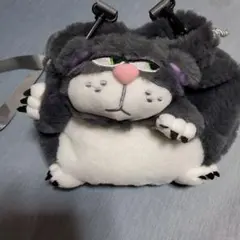 ルシファー猫型 ぬいぐるみ 巾着ショルダーバッグ