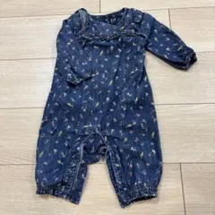 GAP 花柄デニムロンパース 3-6ヶ月