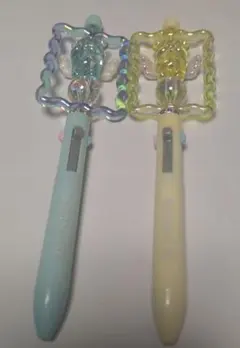 ボールペン2本セット（水色・クリーム色）