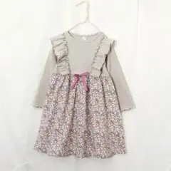 【apres les cours】花柄ドッキングワンピースsize100