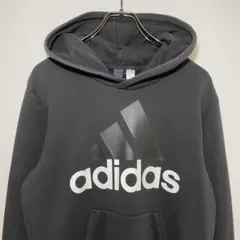 adidas アディダス　スウェットパーカー　サイズ実寸　デカロゴ　希少　古着