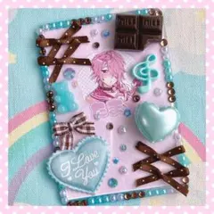 B8 硬質ケースデコ チョコミント 水色 チョコ トレカデコ 平成女児 量産型