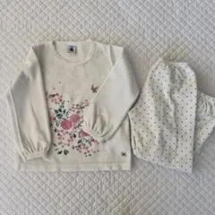 【ご予約済み】プチバトー　動物柄ベロアパジャマ4A