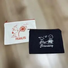 値下げ‼︎【新品未使用】2個セット‼︎ スヌーピー デニム風ポーチとコットン調ポーチ