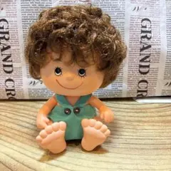 【昭和レトロ】赤ちゃん 人形 ソフビ ぬいぐるみ サロペット 男の子 当時物