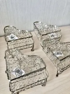와이어 바스켓 피아노 모양 4 종 세트