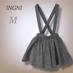 新品タグ付き イング 千鳥柄 サスペンダー ミニスカート インナーパンツ M
