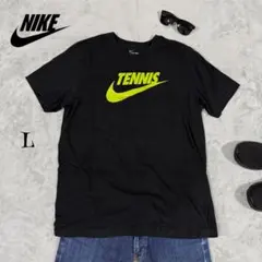 2010s NIKE TENNIS スウッシュT 黒 Lのサムネイル