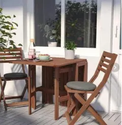IKEA エップラロー ガーデンテーブル チェア セット ウッド 木製のサムネイル