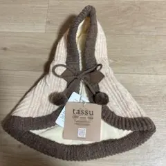 tassu フード付き犬服 ポンチョピンクベージュ色・ブラウン　Sサイズ　016