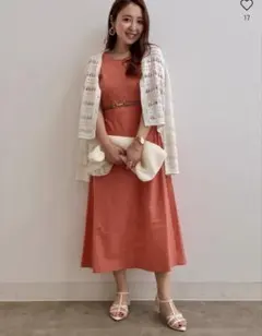 【最終価格】GU リネンブレンドバックオープンワンピース　M サイズ