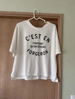 OLIVE des OLIVE ロゴTシャツ レースアップ ホワイト F