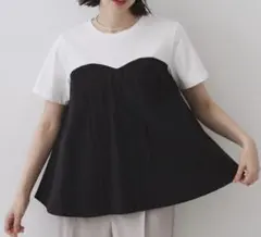 オペークドットクリップ★ビスチェドッキングカットソー