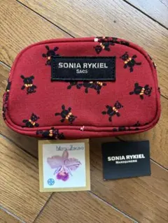 SONIA RYKIEL 赤 クマ柄 ポーチのサムネイル