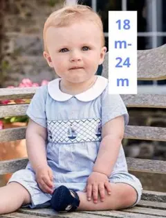訳あり 男の子　ジョジョママンべべ　ボート刺繍ロンパース 18m-24m