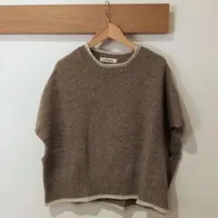 OHLALA ネップニット 半袖 ベージュ ベスト
