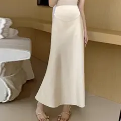 【新品未使用】マタニティ可能 フレアスカート ベージュ M